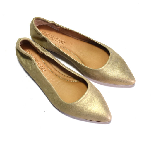 gold ballet flats