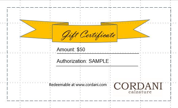 image of cordani gift card