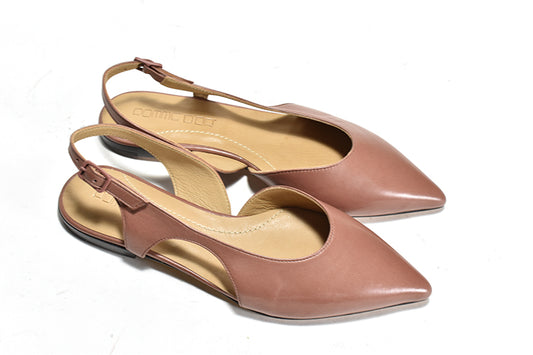 pink pointy flat shoe