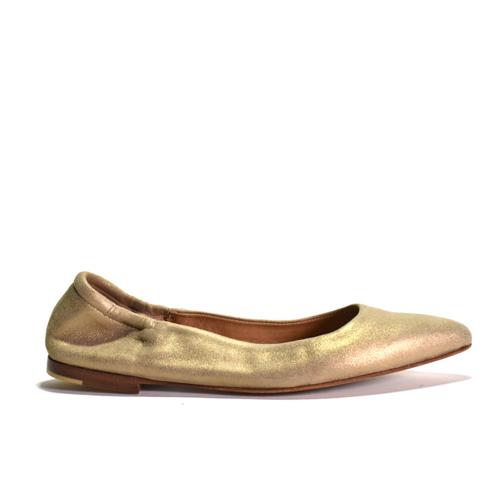 gold ballet flat