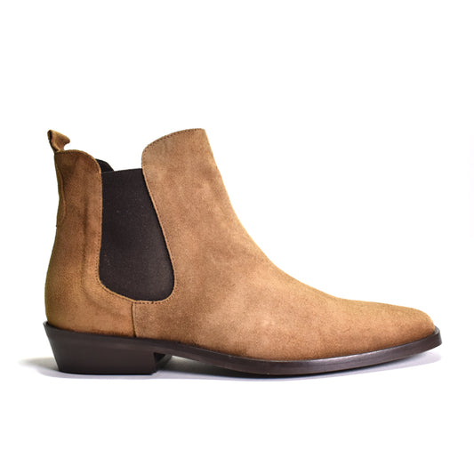 brown suede bootie