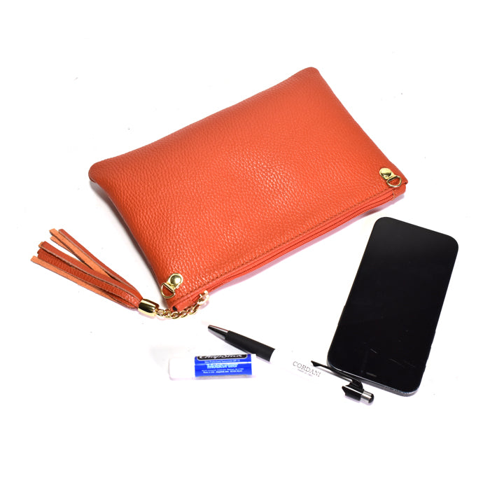 orange clutch bag