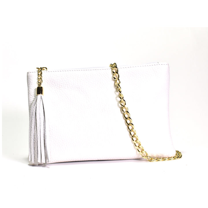 white clutch bag