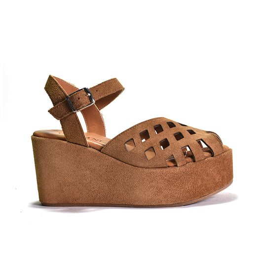 Birdcage sandal on rocker bottom