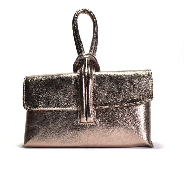 Laminated leather clutch