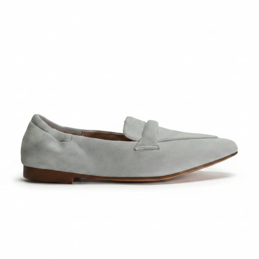 Light gray loafer shoe on a white background