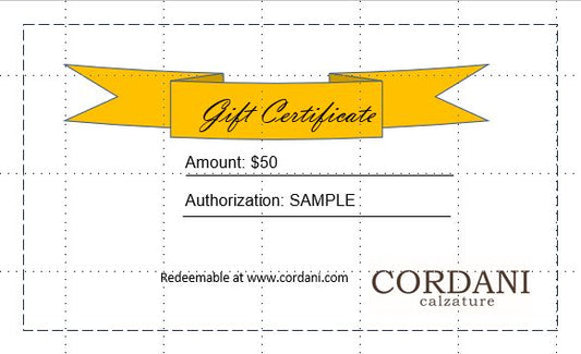 image of cordani gift card