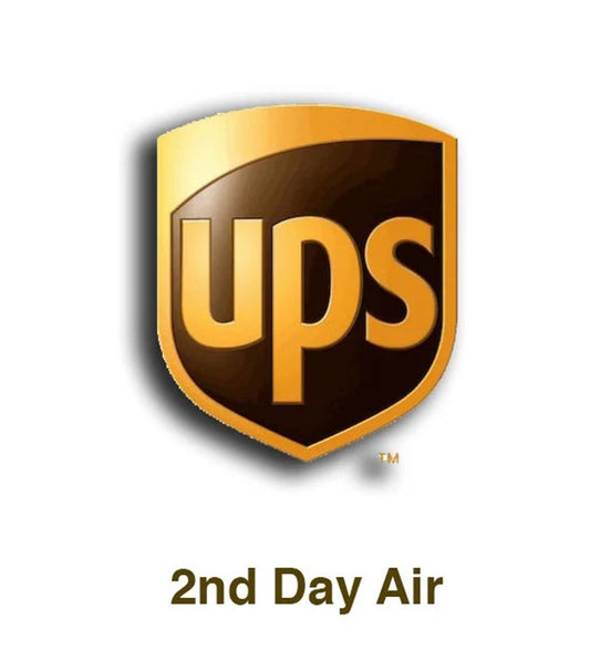UPS 2nd Day Air logo with a brown and gold color scheme.